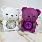 Eternal Rose Bear & Personalized Necklace