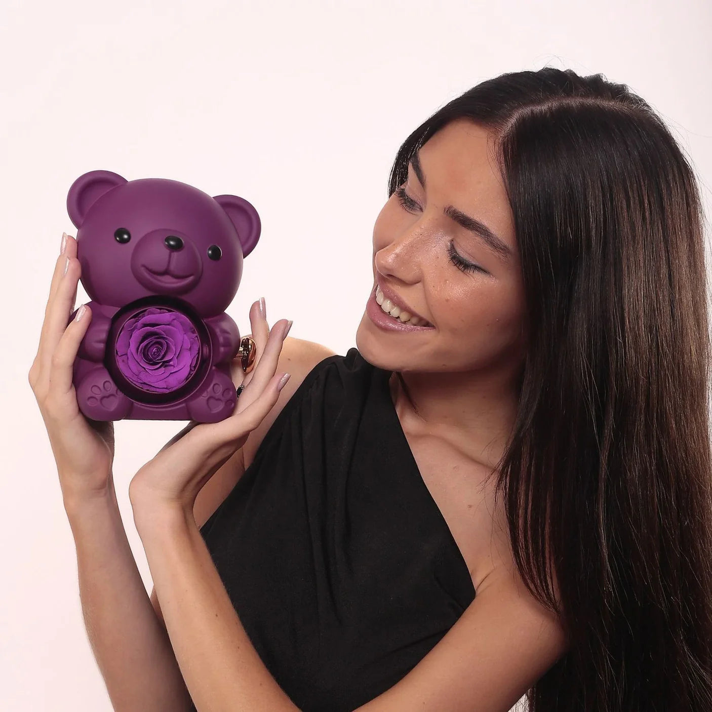 Eternal Rose Bear & Personalized Necklace