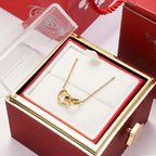 Eternal Rose Gift Box with Double Heart Necklace