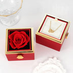 Eternal Rose Gift Box with Double Heart Necklace