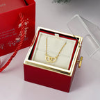 Eternal Rose Gift Box with Double Heart Necklace